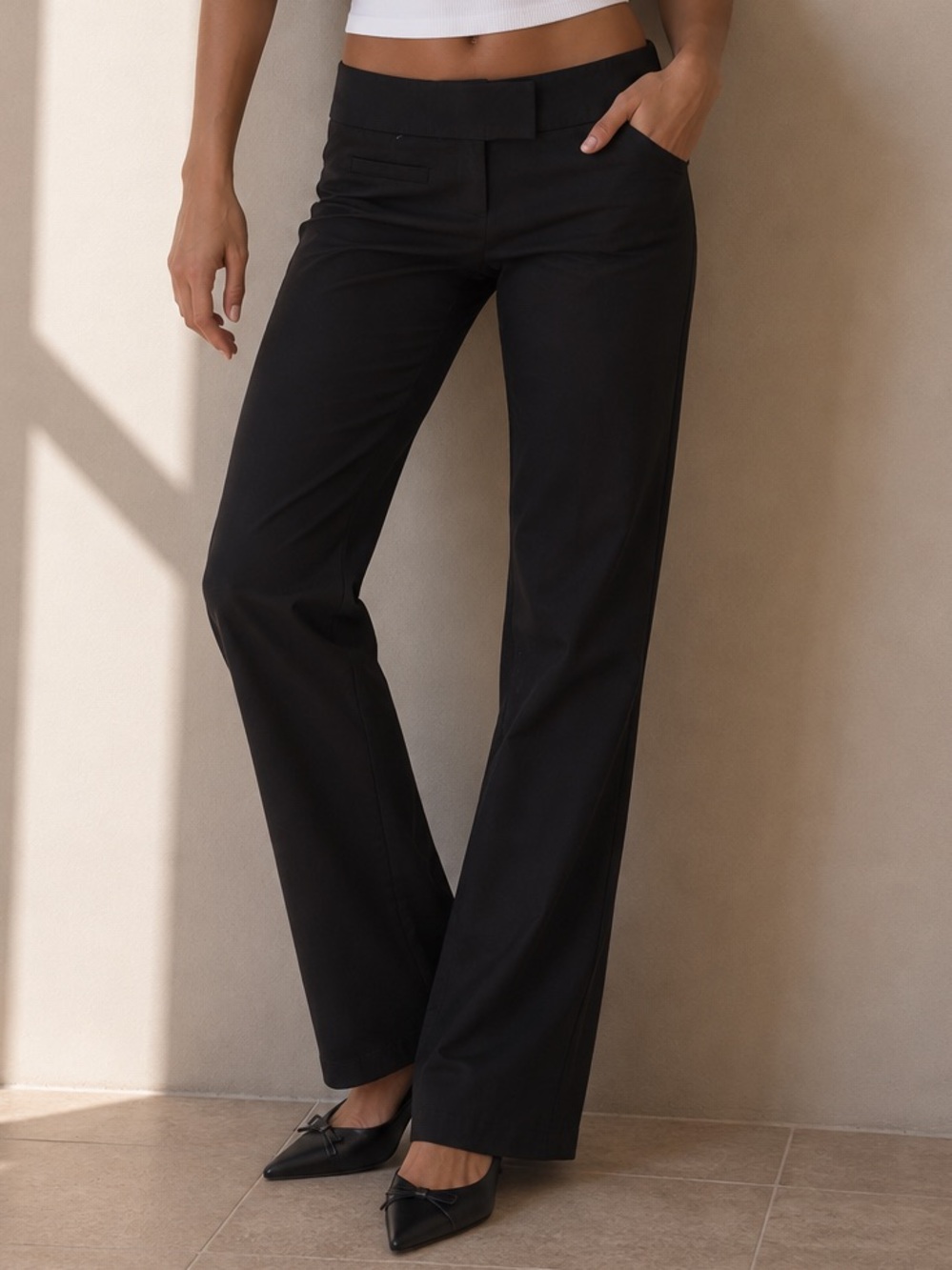 Y2K Smart Set Black Low Rise Trousers